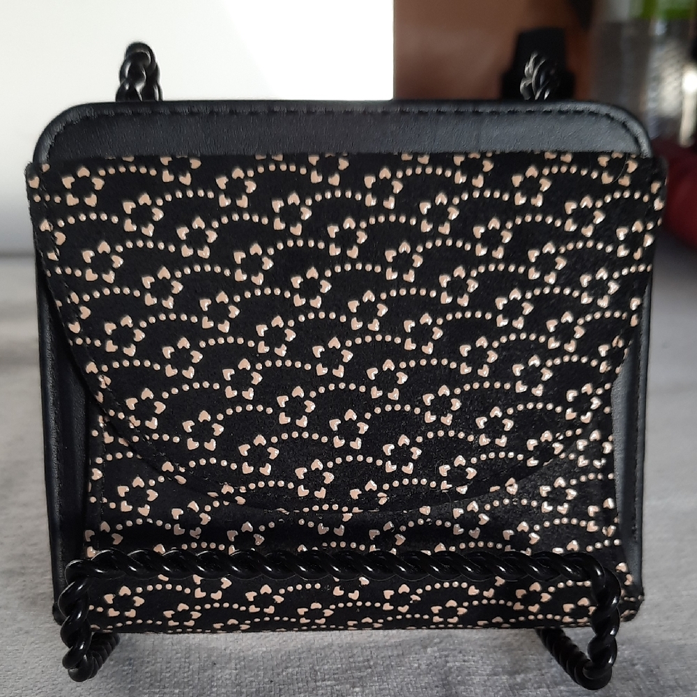 Chic Black and Cream Patterned Women's Bag